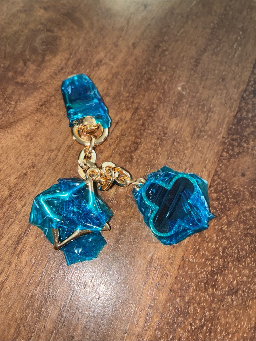 Charm Keychain with Gold Hardware